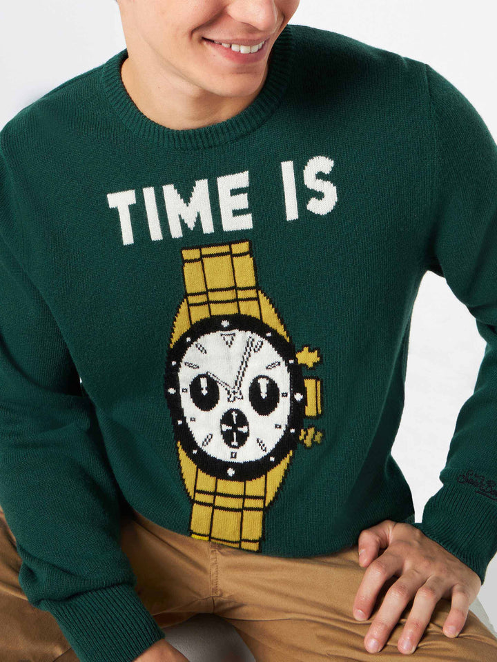 Maglione da uomo con stampa Time is Money