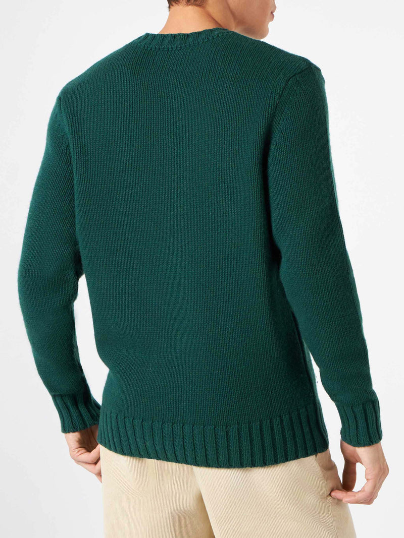 Maglia da uomo in misto cashmere con ricamo Sun Moritz