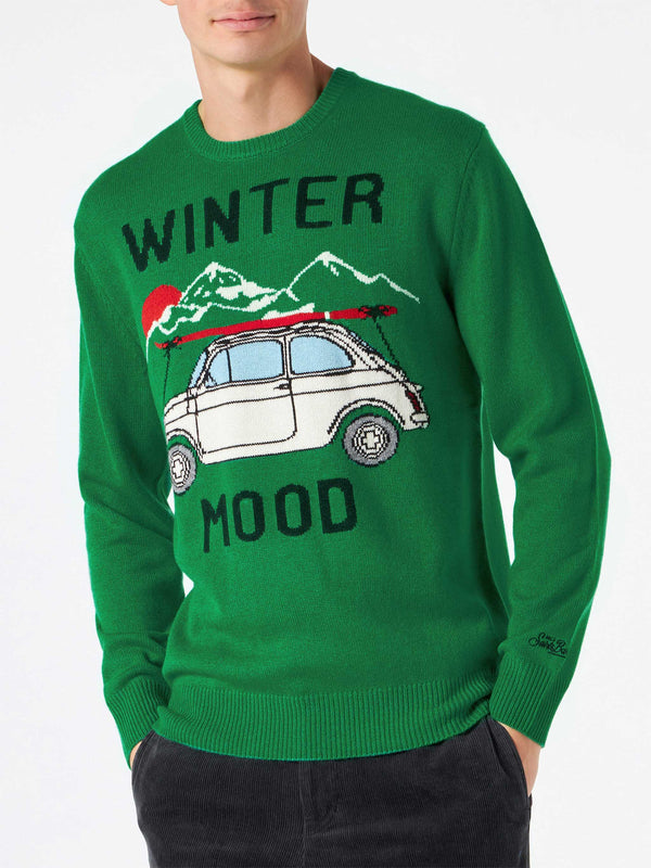 Man sweater with car print