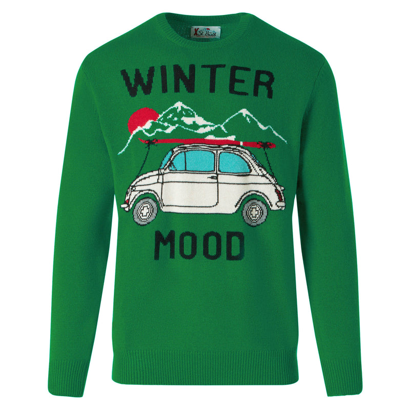 Man sweater with car print