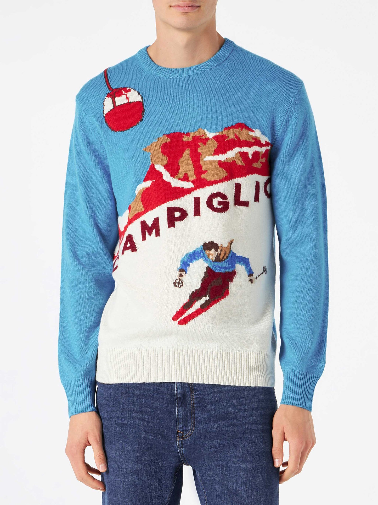 Maglione da uomo con cartolina Campiglio