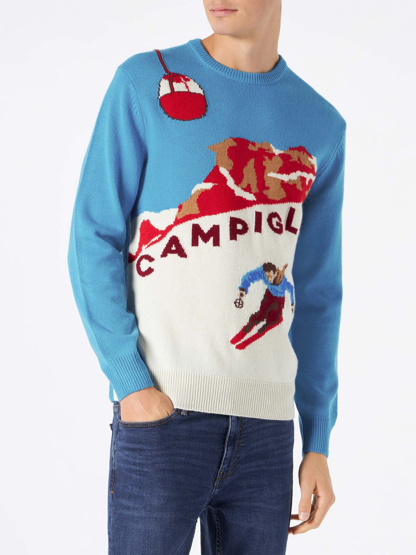 Maglione da uomo con cartolina Campiglio