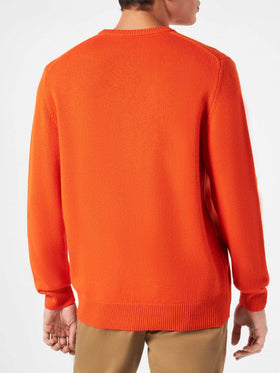 Orangefarbener Herrenpullover mit Aufdruck Bellavista &amp; Fuoripista