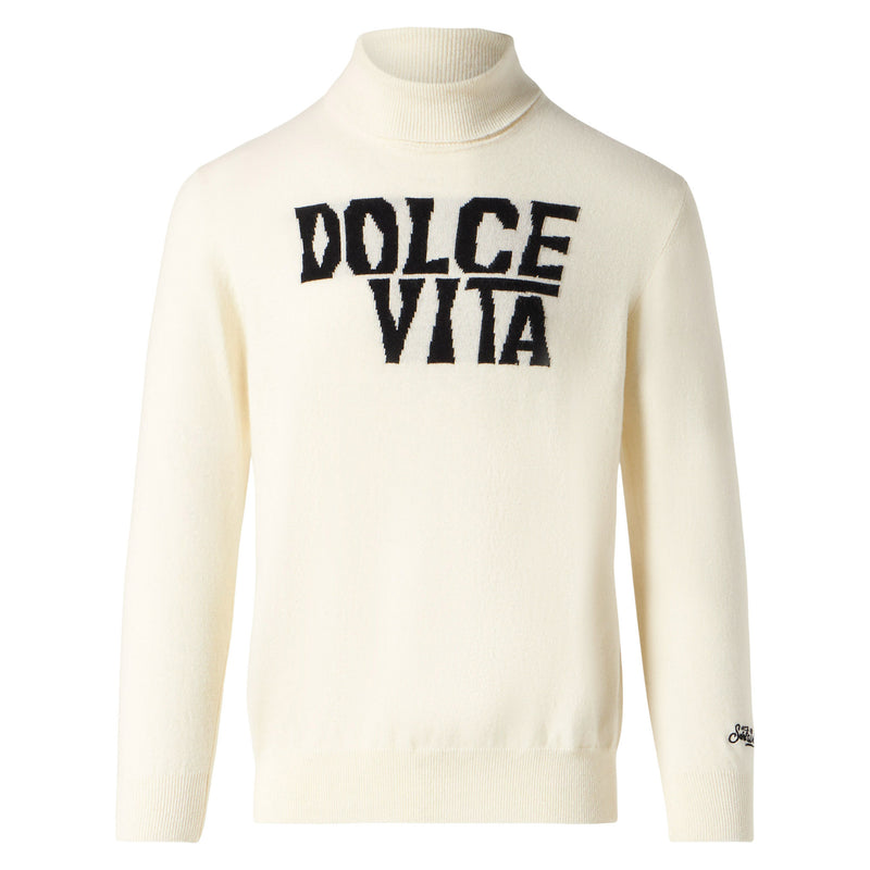 Maglia dolcevita in misto cashmere