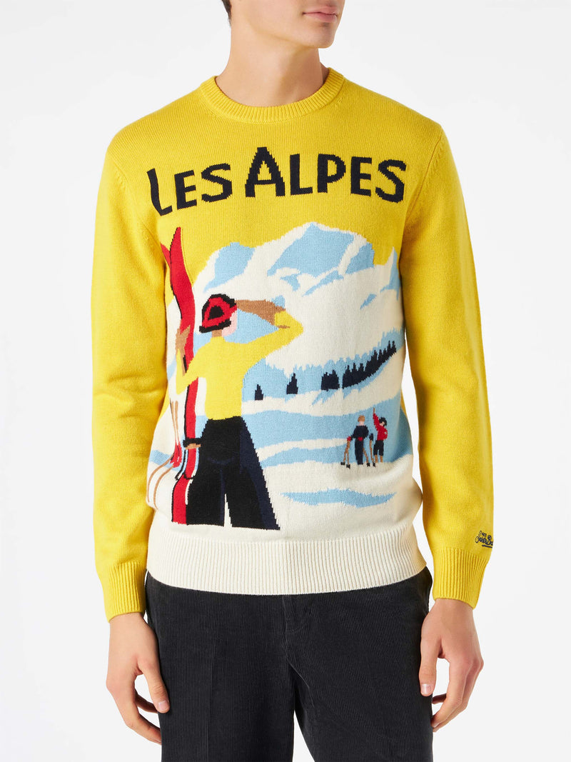 Maglia da uomo con cartolina Les Alpes