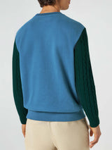 Man sweatshirt with knitted sleeves