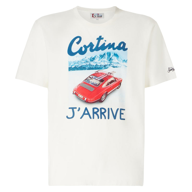 T-shirt da uomo con scritta Cortina