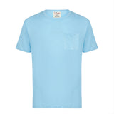 T-shirt da uomo in jersey di lino azzurro