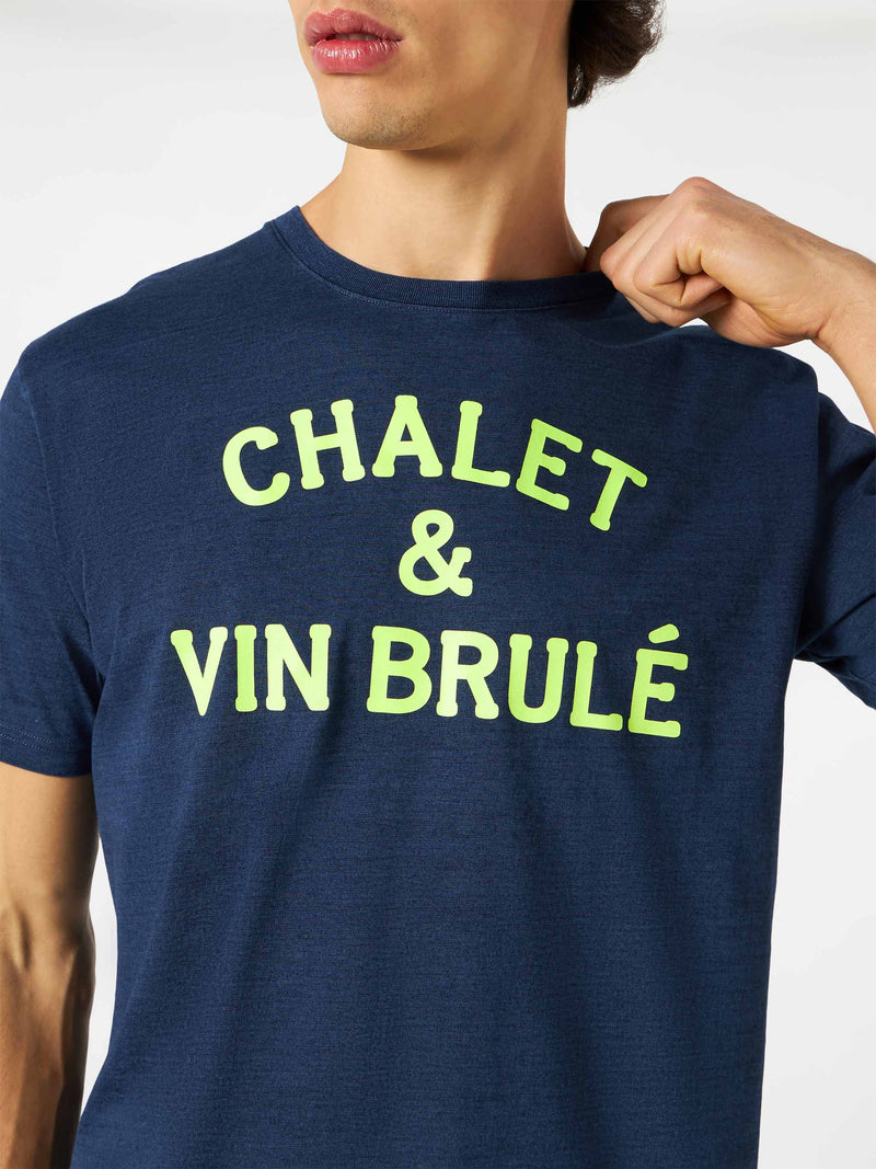 T-shirt Man Chalet & Vin Brulé neon yellow print