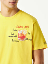 Man cotton t-shirt with Sbagliato glass print