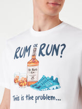 Man cotton t-shirt with Rum or Run print