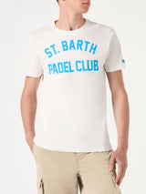 Man cotton vintage treatment t-shirt with St. Barth Padel Club print