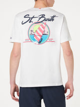 Man cotton t-shirt with St. Barth surf print