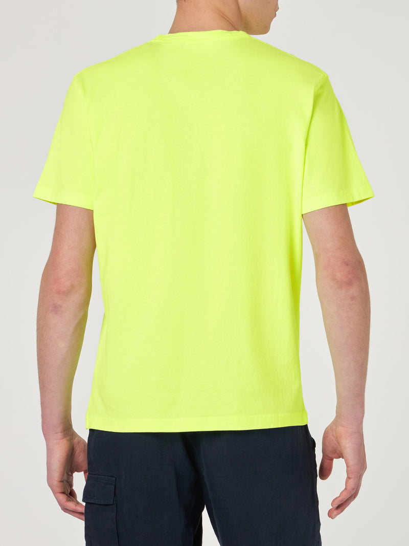 T-shirt da uomo in cotone giallo