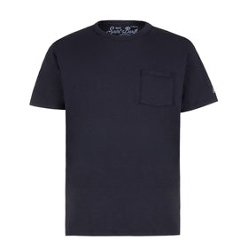 T-shirt da uomo blu navy con taschino frontale