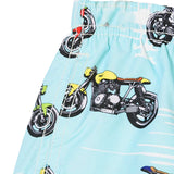 Badeshorts aus leichtem Stoff mit Motorradprint