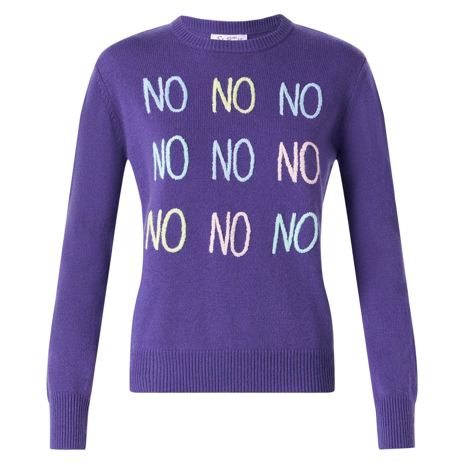 Woman sweater with NO NO NO embroidery - MC2 Saint Barth