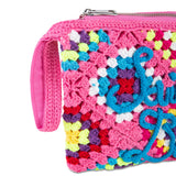 Pouch Parisienne rosa crochet con ricamo Saint Barth