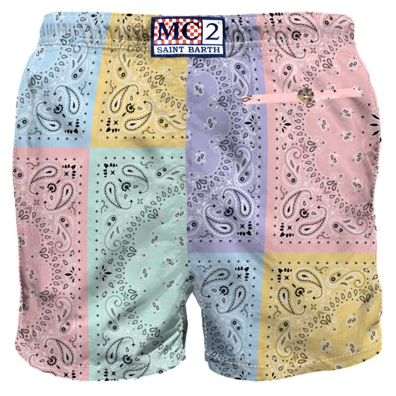 Man bandanna swim shorts