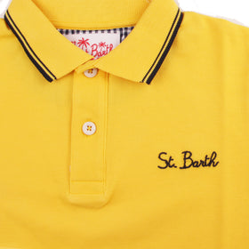 Stretch piquet polo with front embroidery