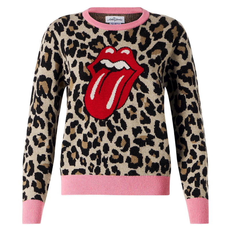 Gebürsteter Damenpullover mit Animal-Print | DIE ROLLING STONES® SONDEREDITION