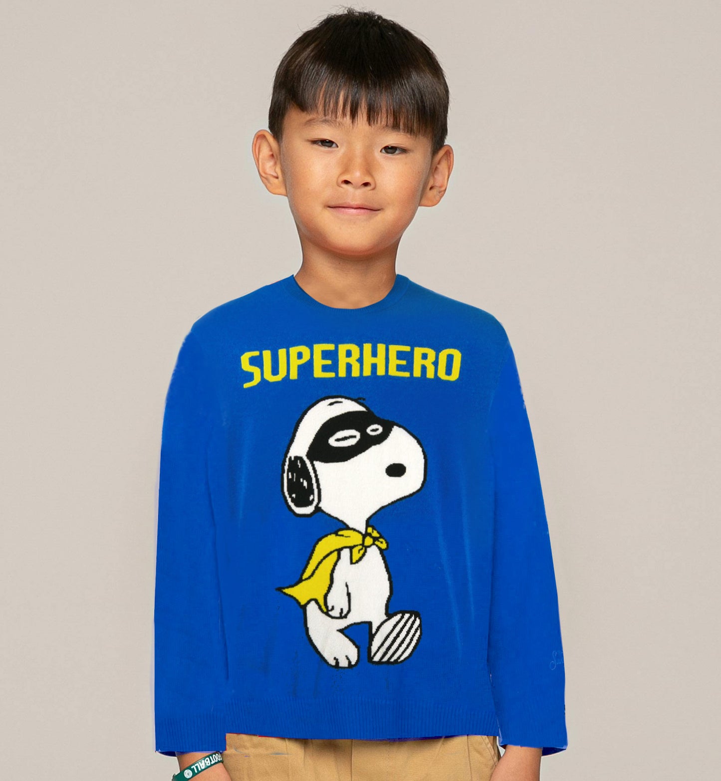 Maglione da bambino blu stampa Snoopy Superhero | SNOOPY - EDIZIONE SPECIALE PEANUTS™