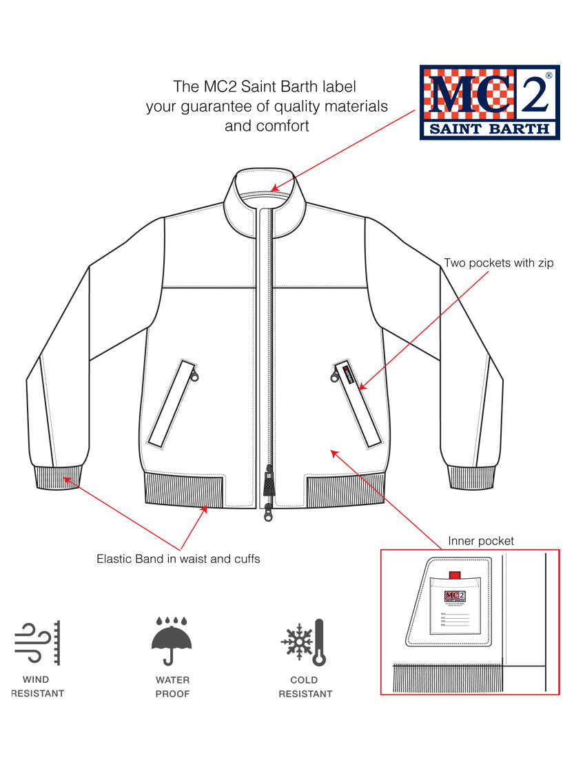Man mid-weight herringbone bomber jacket Traveler