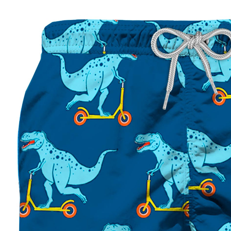 Dino scooter print boy's light swimshorts