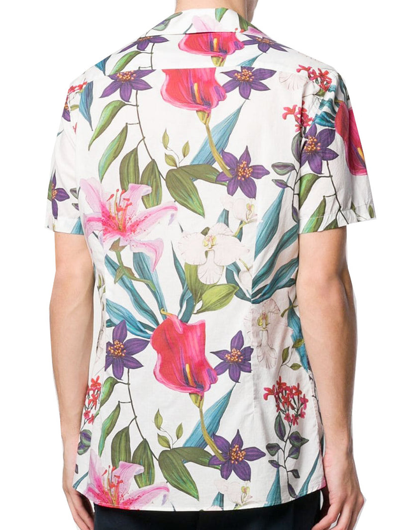 Camicia da uomo stampa tropicale