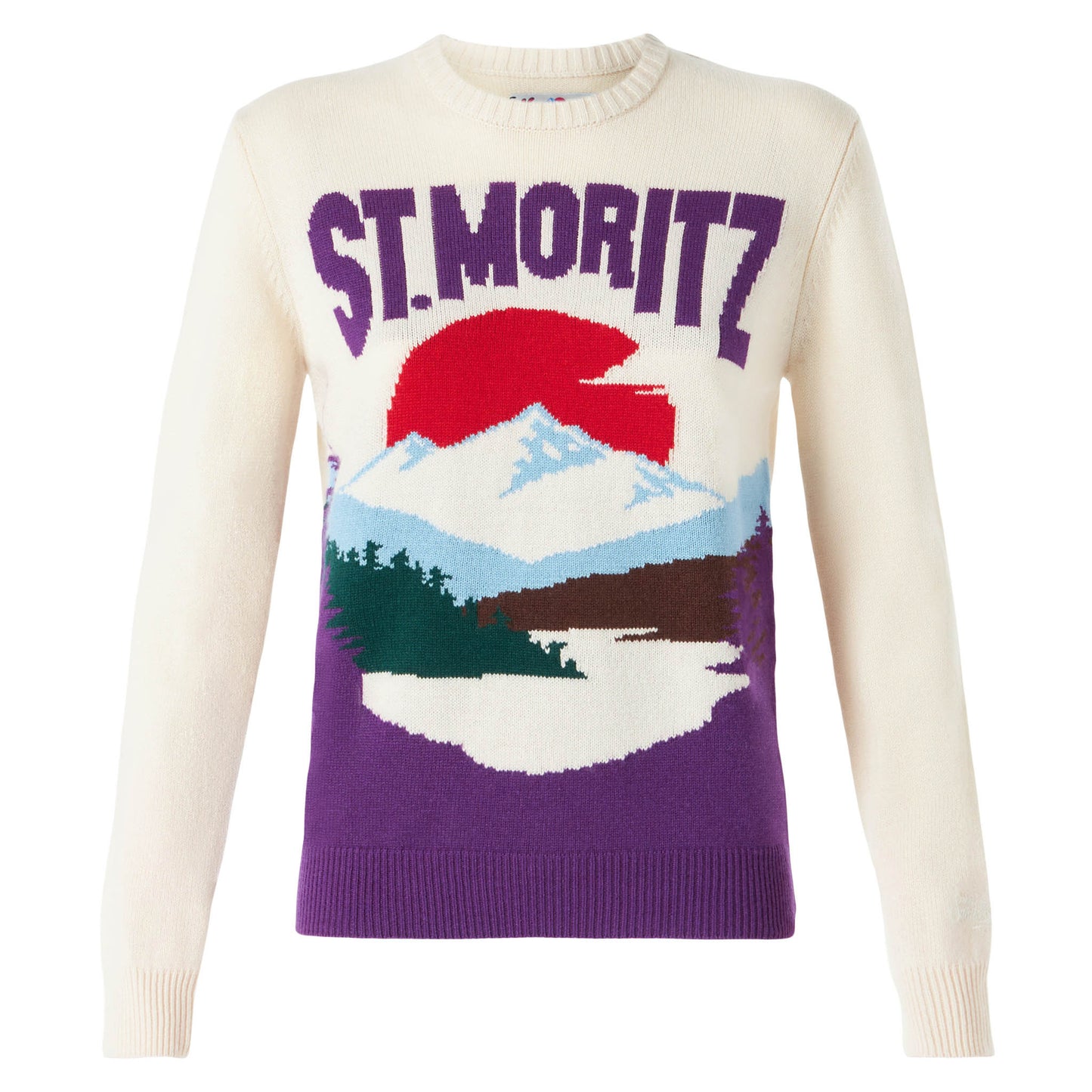 Woman crewneck sweater with St.Moritz