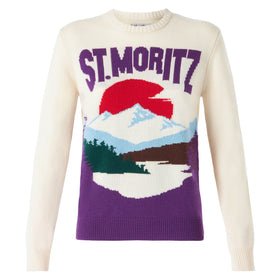 Woman crewneck sweater with St.Moritz
