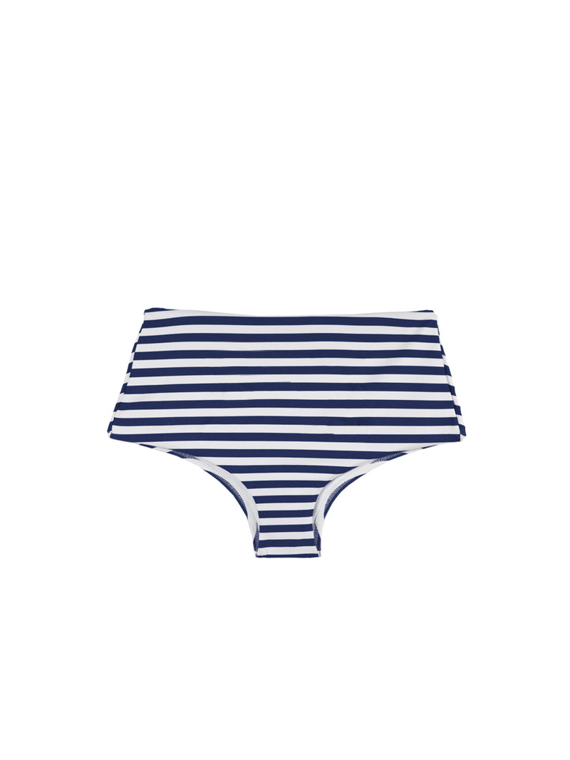 Striped print high waist swim briefs