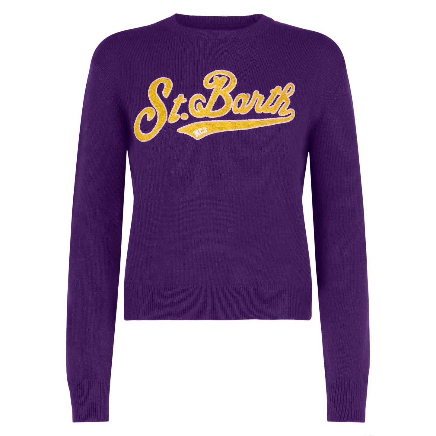 Maglione corto da donna viola 