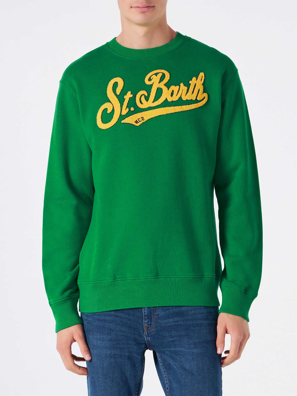 Man crewneck sweatshirt with terry logo