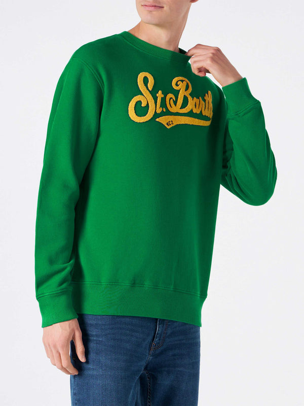 Man crewneck sweatshirt with terry logo