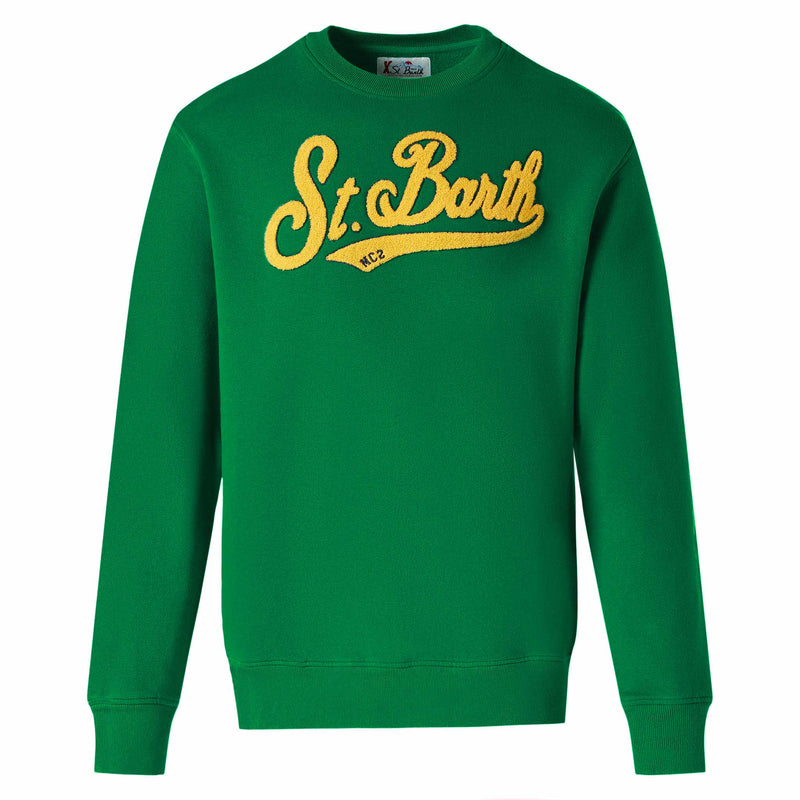 Man crewneck sweatshirt with terry logo