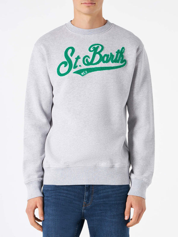 Man crewneck sweatshirt with terry logo