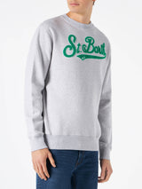 Man crewneck sweatshirt with terry logo