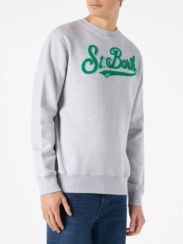 Man crewneck sweatshirt with terry logo