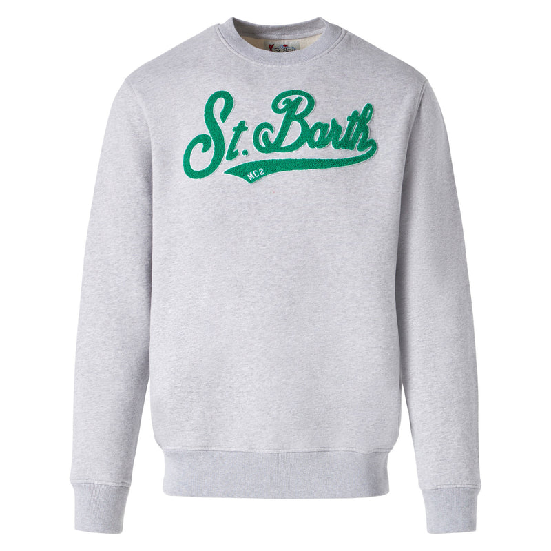 Man crewneck sweatshirt with terry logo