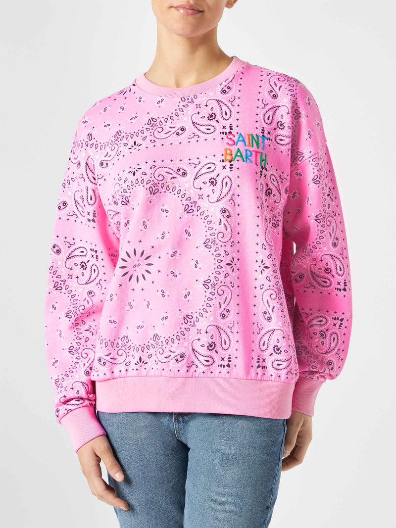 Woman sweatshirt Stardust with bandanna print