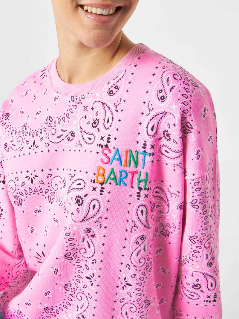 Woman sweatshirt Stardust with bandanna print