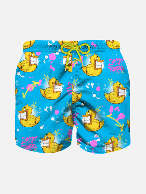 Boy swim shorts with Crypto duck print | CRYPTO PUPPETS® SPECIAL EDITION - MC2 Saint Barth