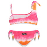 girl' s tye die orange and fucsia bikini