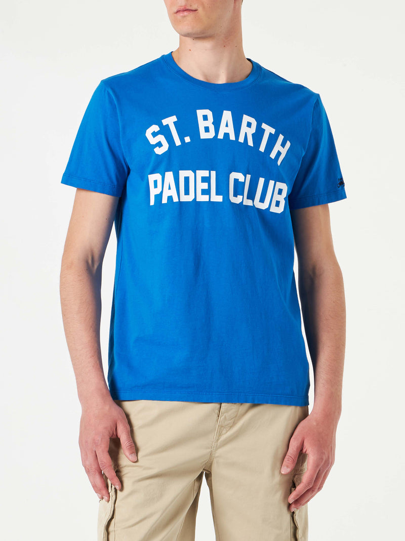 Herren-T-Shirt aus Baumwolle im Vintage-Stil mit St. Barth Padel Club-Aufdruck