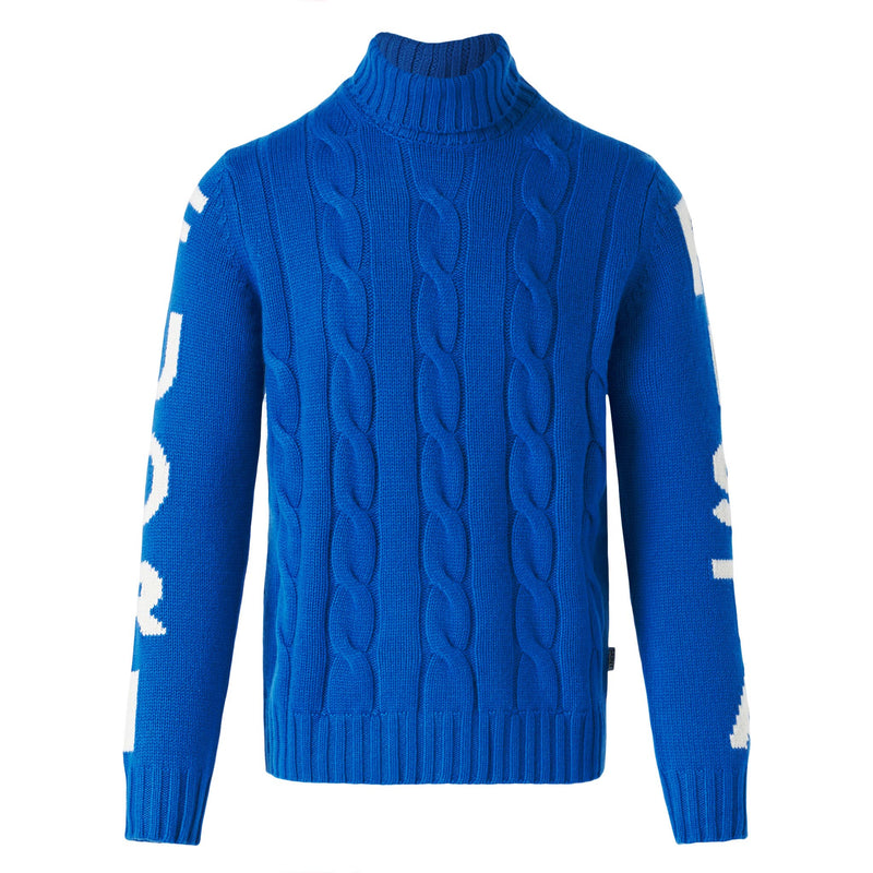 Geflochtener Rollkragenpullover für Herren mit Fuori Pista-Print