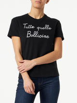 Woman t-shirt with Tutte quelle Bollicine lettering