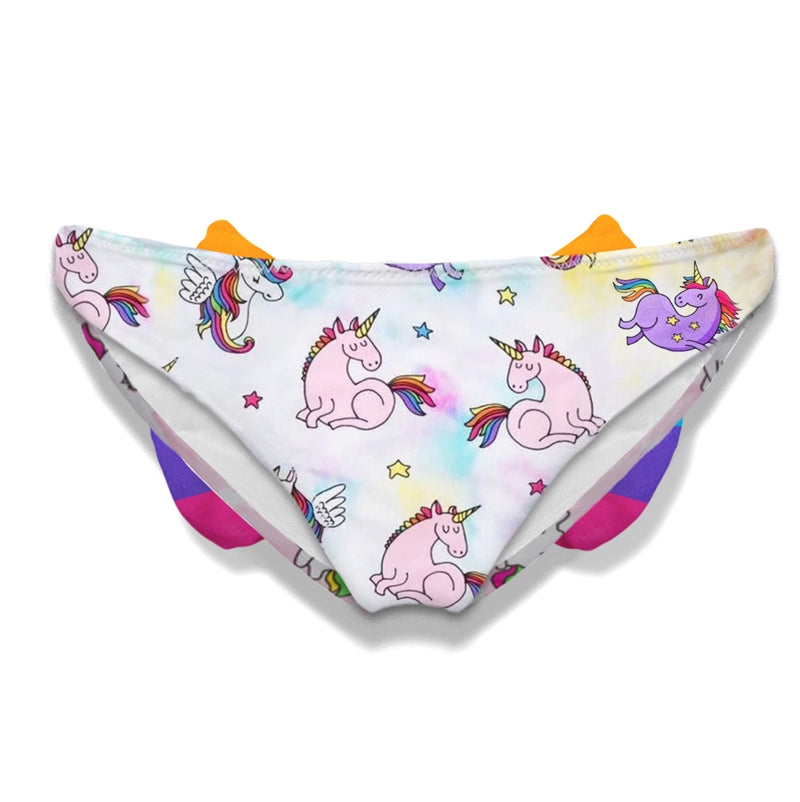 Mädchen-Badehose mit Einhorn-Print und Schleife