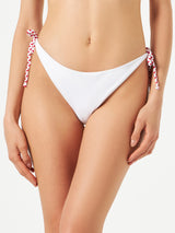 Woman swim briefs with I love St. Barth embroidery