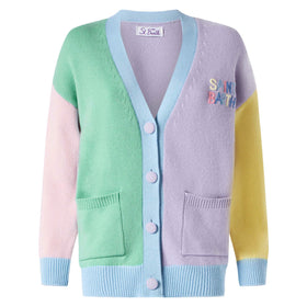 Woman cardigan with pockets and Saint Barth embroidery